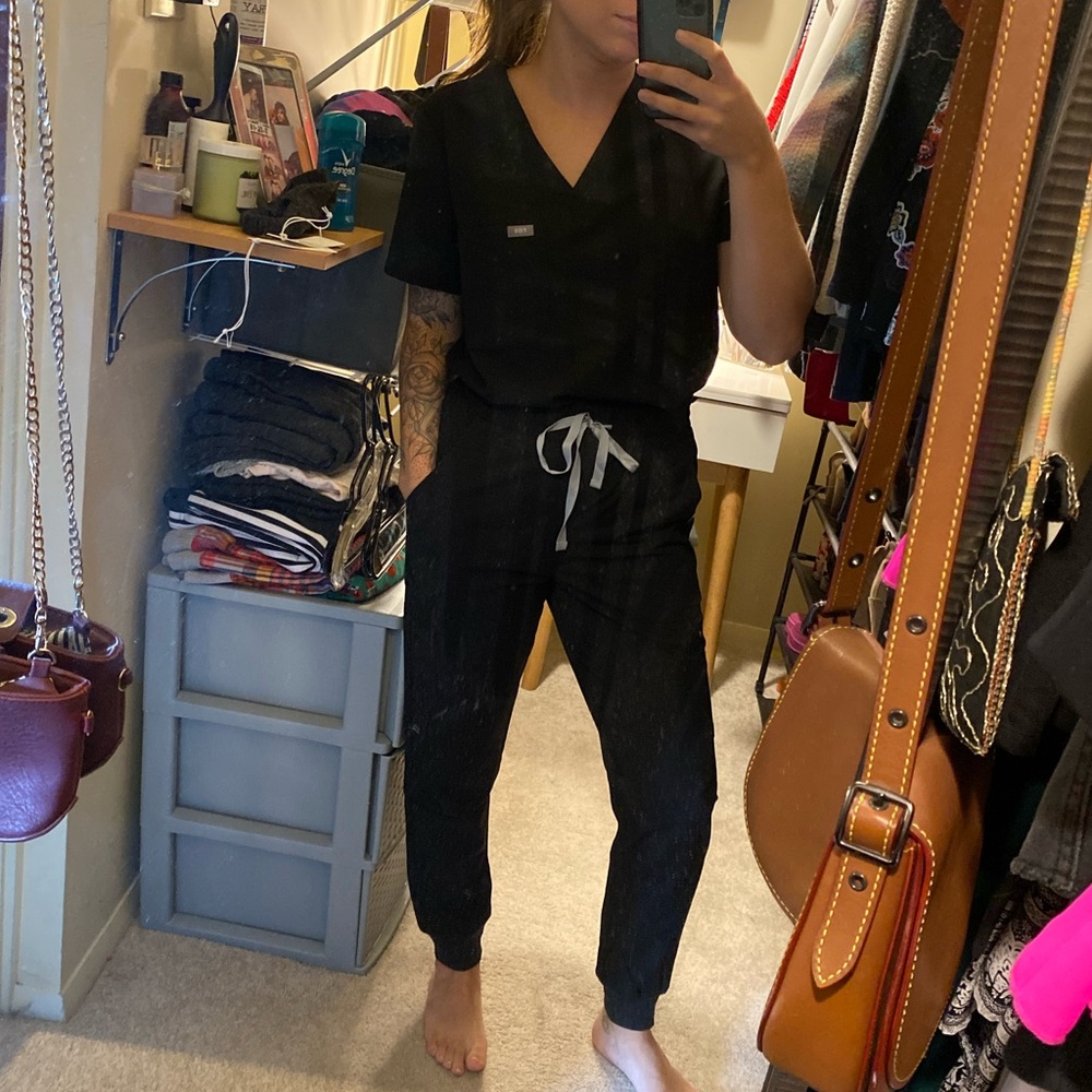 Black FIGS scrub pants